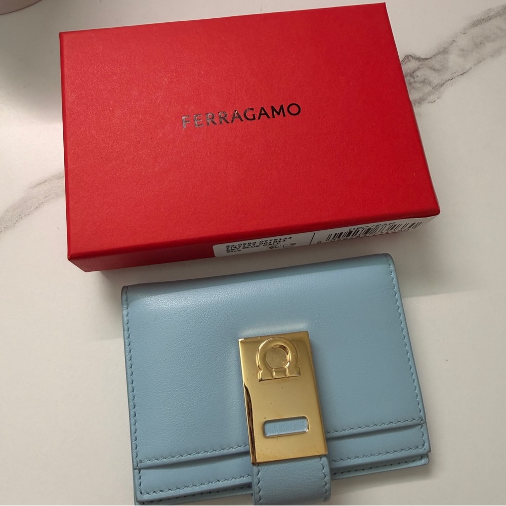Ferragamo Light Blue Card Holder